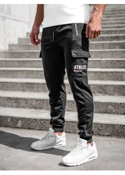 Czarne bojówki spodnie męskie joggery dresowe Denley JX5061A ze sklepu Denley w kategorii Spodnie męskie - zdjęcie 144264578