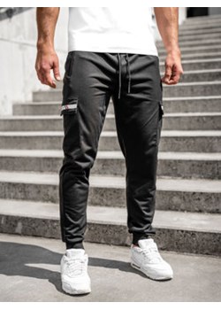 Czarne bojówki spodnie męskie joggery dresowe Denley JX5063A ze sklepu Denley w kategorii Spodnie męskie - zdjęcie 144264605