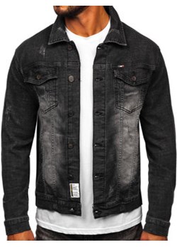 Czarna jeansowa kurtka męska Denley MJ525N ze sklepu Denley w kategorii Kurtki męskie - zdjęcie 144264616