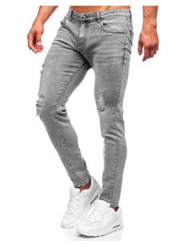 Szare spodnie jeansowe męskie slim fit Denley KX759-C ze sklepu Denley w kategorii Jeansy męskie - zdjęcie 144264667