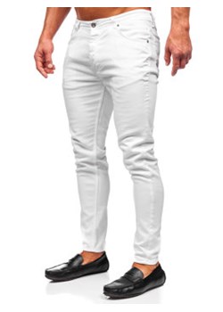 Białe spodnie jeansowe męskie skinny fit Denley R927 ze sklepu Denley w kategorii Jeansy męskie - zdjęcie 144264675