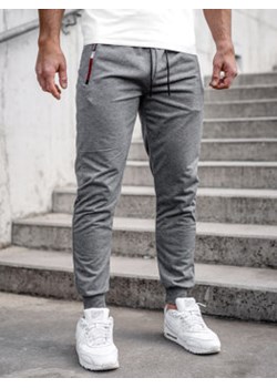 Antracytowe spodnie męskie joggery dresowe Denley JX5007A ze sklepu Denley w kategorii Spodnie męskie - zdjęcie 144264699