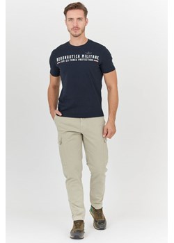 AERONAUTICA MILITARE - Beżowe spodnie męskie ze sklepu outfit.pl w kategorii Spodnie męskie - zdjęcie 144267578