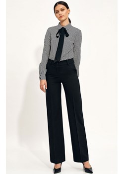 Czarne klasyczne spodnie typu wide leg sd68, Kolor czarny, Rozmiar 40, Nife ze sklepu Primodo w kategorii Spodnie damskie - zdjęcie 144286447