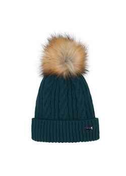 Damska czapka z ozdobnym splotem i pomponem ze sklepu WITTCHEN w kategorii Czapki zimowe damskie - zdjęcie 144355245