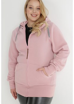 Różowa Bluza z Kapturem i Podszewką z Polaru Panenia ze sklepu Born2be Odzież w kategorii Bluzy damskie - zdjęcie 144472949