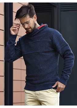 Dominik komin - jeans-granat melanż - M ze sklepu Swetry Lasota w kategorii Swetry męskie - zdjęcie 144482558