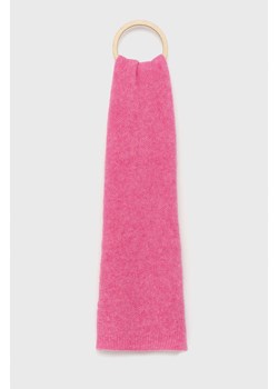 American Vintage szalik z domieszką wełny kolor różowy gładki ze sklepu ANSWEAR.com w kategorii Szaliki i chusty damskie - zdjęcie 144526663