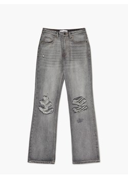 Cropp - Szare jeansy flare z wysokim stanem - jasny szary ze sklepu Cropp w kategorii Jeansy damskie - zdjęcie 144528865