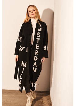 Czarny długi płaszcz  z paskiem Matropolia ze sklepu Lidia Kalita w kategorii Płaszcze damskie - zdjęcie 144546576