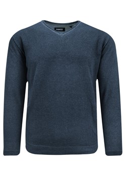 Lekki, Bawełniany Sweter Męski Pioneer - V-neck - Granatowy Melanż  SWPION4808moonindigo ze sklepu JegoSzafa.pl w kategorii Swetry męskie - zdjęcie 144559218