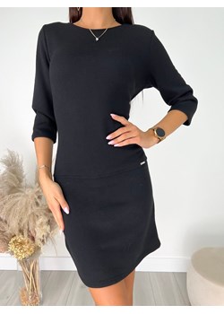 Czarna Sweterkowa Sukienka ze sklepu ModnaKiecka.pl w kategorii Sukienki - zdjęcie 144572715