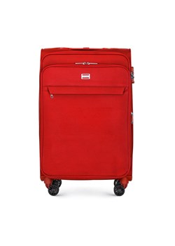 Średnia walizka miękka jednokolorowa czerwona ze sklepu WITTCHEN w kategorii Walizki - zdjęcie 144605516