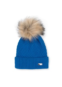 Damska czapka o splocie w karo z pomponem ze sklepu WITTCHEN w kategorii Czapki zimowe damskie - zdjęcie 144611747