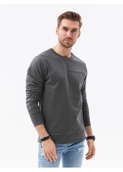 Bluza męska bez kaptura z przeszyciami - grafitowa B1278 ze sklepu ombre w kategorii Bluzy męskie - zdjęcie 144615918