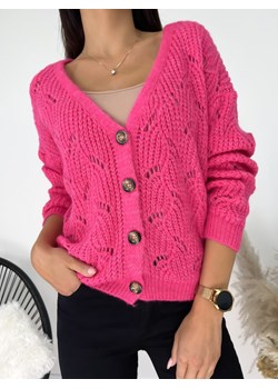 Różowy Rozpinany Sweter ze sklepu ModnaKiecka.pl w kategorii Swetry damskie - zdjęcie 144635809