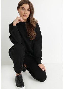 Czarna Bluza Oversize z Polarem Mes ze sklepu Born2be Odzież w kategorii Bluzy damskie - zdjęcie 144677188