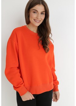 Pomarańczowa Bluza z Polarową Podszewką Colda ze sklepu Born2be Odzież w kategorii Bluzy damskie - zdjęcie 144716678