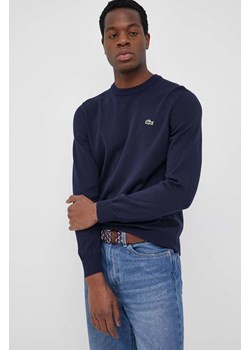 Lacoste sweter bawełniany kolor granatowy lekki ze sklepu ANSWEAR.com w kategorii Swetry męskie - zdjęcie 144731886