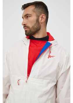 Reebok Classic kurtka męska kolor beżowy przejściowa oversize ze sklepu ANSWEAR.com w kategorii Kurtki męskie - zdjęcie 144749589