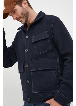PS Paul Smith kurtka z domieszką wełny kolor granatowy przejściowa ze sklepu ANSWEAR.com w kategorii Kurtki męskie - zdjęcie 144750498