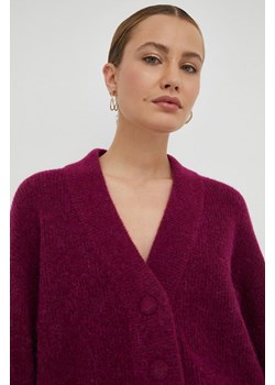 Gestuz sweter wełniany damski kolor fioletowy ze sklepu ANSWEAR.com w kategorii Swetry damskie - zdjęcie 144759845