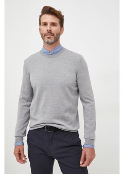 BOSS sweter wełniany męski kolor szary ze sklepu ANSWEAR.com w kategorii Swetry męskie - zdjęcie 144764609