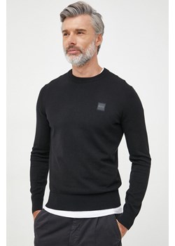 BOSS sweter z domieszką kaszmiru BOSS ORANGE męski kolor czarny lekki 50471343 ze sklepu ANSWEAR.com w kategorii Swetry męskie - zdjęcie 144764669
