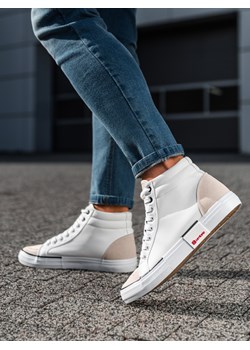 Buty męskie sneakersy - białe T376 ze sklepu ombre w kategorii Trampki męskie - zdjęcie 144784907