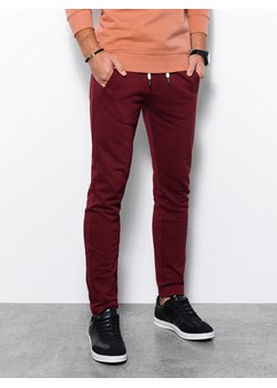 Spodnie męskie dresowe P946 - burgundowe ze sklepu ombre w kategorii Spodnie męskie - zdjęcie 144784909