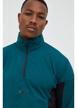 Puma kurtka treningowa Fit męska kolor zielony gładka ze sklepu ANSWEAR.com w kategorii Bluzy męskie - zdjęcie 144831679