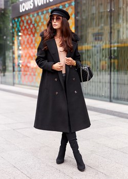 Płaszcz Passione Premium Black ze sklepu Ligari w kategorii Płaszcze damskie - zdjęcie 144862969
