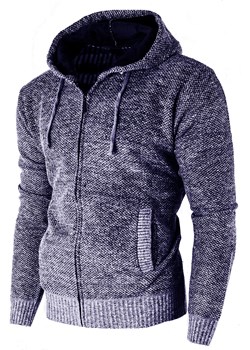 Sweter na futrze męski BM6334 indigo ze sklepu Risardi w kategorii Swetry męskie - zdjęcie 144878539