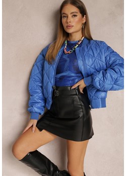 Niebieska Kurtka Bomberka Pikowana Yeva ze sklepu Renee odzież w kategorii Kurtki damskie - zdjęcie 144881775