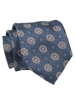 Klasyczny, Szeroki Krawat Męski CHATTIER - Granatowy w Grochy KRCH1322 ze sklepu JegoSzafa.pl w kategorii Krawaty - zdjęcie 144928246