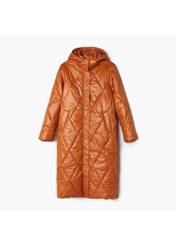 Cropp - Pikowany płaszcz - Pomarańczowy ze sklepu Cropp w kategorii Płaszcze damskie - zdjęcie 144928476