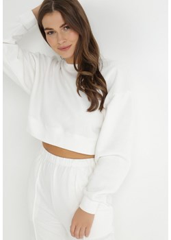 Biała Bluza Oversize Aza ze sklepu Born2be Odzież w kategorii Bluzy damskie - zdjęcie 144941987