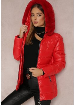 Czerwona Kurtka Pikowana z Kapturem Virise ze sklepu Renee odzież w kategorii Kurtki damskie - zdjęcie 144957548