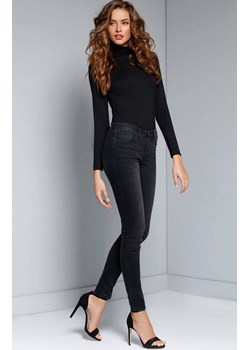 Czarne jeansy modelujące skinny jeans ze średnim stanem CON-2992/4939, Kolor czarny, Rozmiar L, Conte ze sklepu Primodo w kategorii Jeansy damskie - zdjęcie 144986445