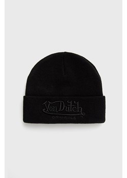 Von Dutch czapka kolor czarny ze sklepu ANSWEAR.com w kategorii Czapki zimowe męskie - zdjęcie 145005396