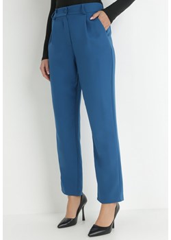 Granatowe Spodnie Regular Fohan ze sklepu Born2be Odzież w kategorii Spodnie damskie - zdjęcie 145033297