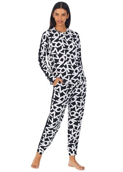DKNY piżama damska/dres z długim rękawem i długimi spodniami YI2822599, Kolor czarny-wzór, Rozmiar XS, DKNY ze sklepu Intymna w kategorii Piżamy damskie - zdjęcie 145041805