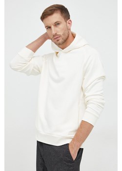 Calvin Klein bluza męska kolor beżowy z kapturem gładka ze sklepu ANSWEAR.com w kategorii Bluzy męskie - zdjęcie 145048688