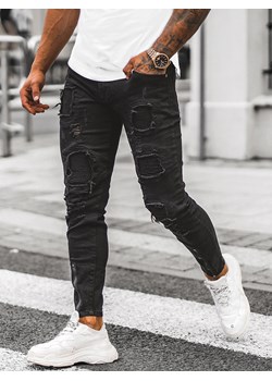 Spodnie jeansowe męskie czarne OZONEE O/E6978 ze sklepu ozonee.pl w kategorii Jeansy męskie - zdjęcie 145051636
