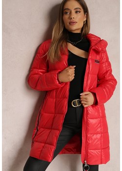 Czerwona Kurtka Pikowana z Lampasami i Kapturem Zine ze sklepu Renee odzież w kategorii Kurtki damskie - zdjęcie 145085125