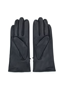 Damskie rękawiczki skórzane z kokardką i stębnowaniem czarne ze sklepu WITTCHEN w kategorii Rękawiczki damskie - zdjęcie 145173959