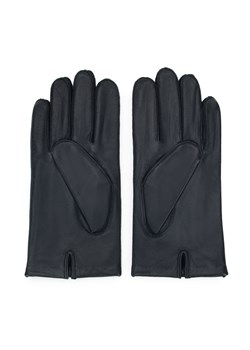 Męskie rękawiczki skórzane z ozdobnym przeszyciem czarny ze sklepu WITTCHEN w kategorii Rękawiczki męskie - zdjęcie 145174065