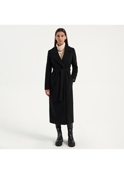Wiązany płaszcz czarny - Czarny ze sklepu House w kategorii Płaszcze damskie - zdjęcie 145175598