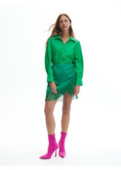 Reserved - Bawełniana koszula oversize - Zielony ze sklepu Reserved w kategorii Koszule damskie - zdjęcie 145181556