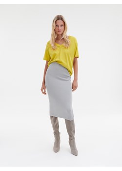 Reserved - Dzianinowa spódnica - Jasny szary ze sklepu Reserved w kategorii Spódnice - zdjęcie 145185546